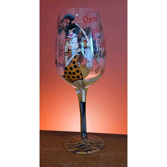Cheers! Bottoms Up 2010 "Wild Thing" Wine Glass Collection 15 oz Glamorous - Picture 3 of 8